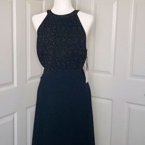 1 State black dotted button back tank top